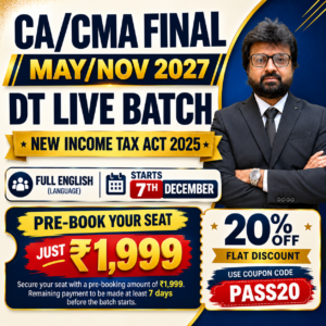 Full English Direct Tax Regular Live Batch 2 (NEW INCOME TAX ACT 2025) - May/Nov 2027