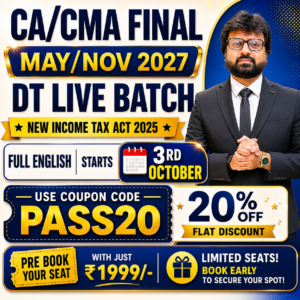Full English Direct Tax Regular Live Batch (NEW INCOME TAX ACT 2025) - May/Nov 2027